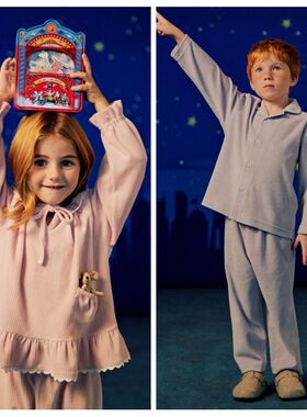 韩国童装orcite品牌秋冬款男女童儿童宝宝保暖灯芯绒长袖睡衣套装