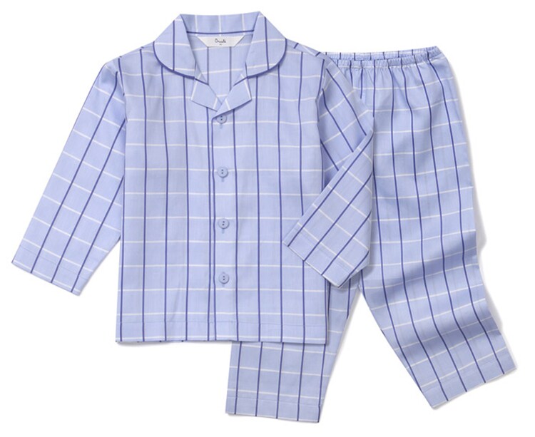 童装韩国格子家居服睡衣套装
