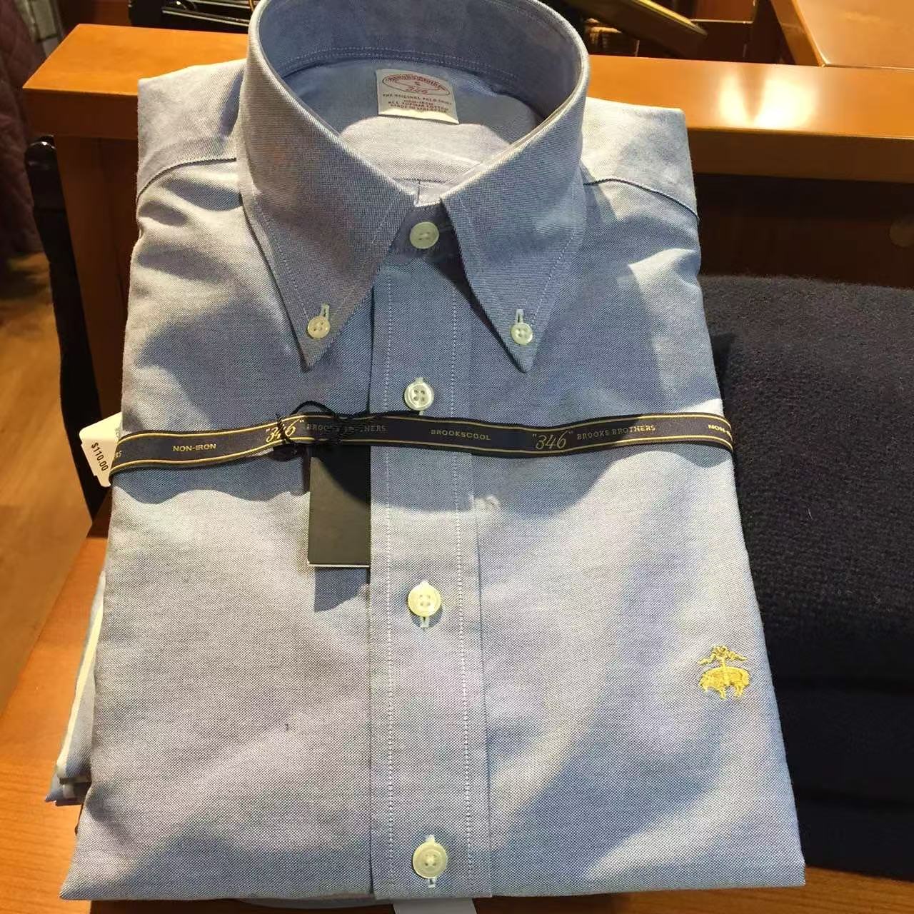 正品Brooks Brothers布克兄弟免烫纯棉素色长袖衬衫断码特价现货