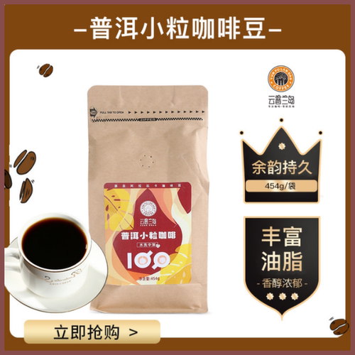 咖啡豆云南普洱小粒中深烘培454g浓香不酸可磨粉美式手冲新鲜烘焙 - 封面