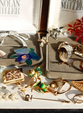 欧美进口回流孤品中古董复古BSK打标Nolan Miller优雅胸针vintage