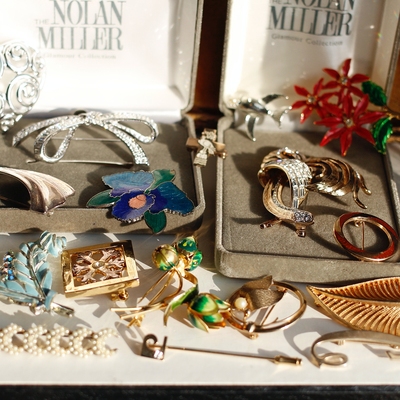 欧美进口回流孤品中古董复古BSK打标Nolan Miller优雅胸针vintage