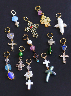 如意|欧美进口意大利回流老琉璃中古复古单只耳环耳夹vintage女