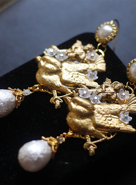 如意|天使欧美中古董飞龙Vintage复古Askew London风项链耳环耳夹