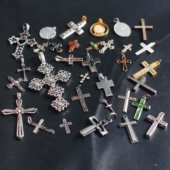 孤品antique欧美进口中古董复古吊坠vintage男女毛衣十字架项链