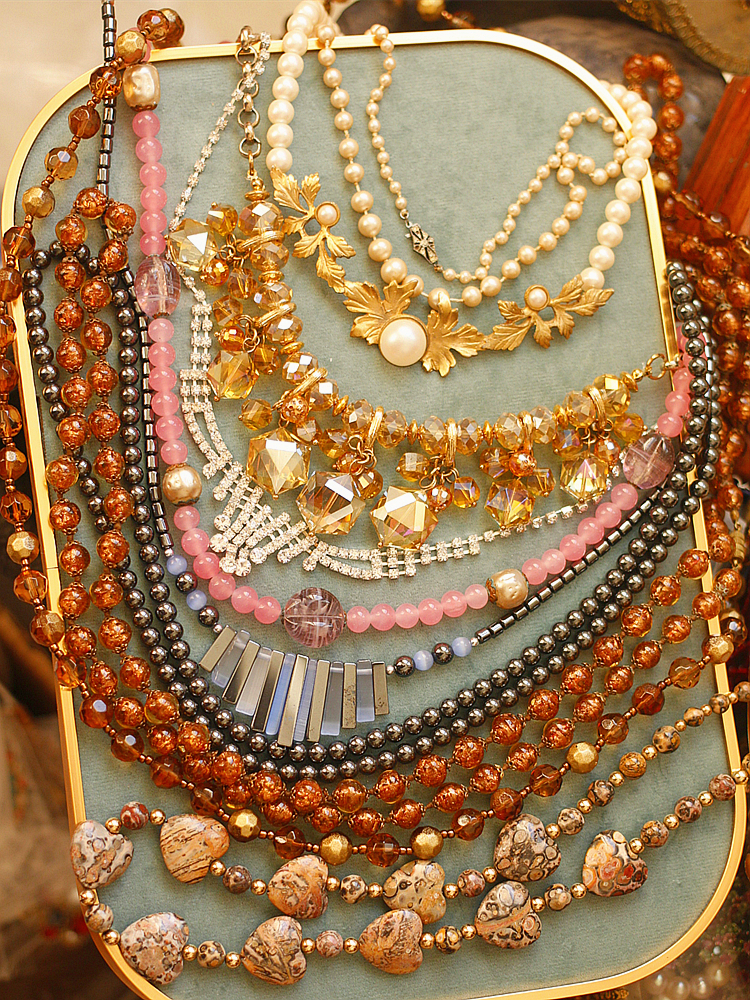 欧美中古穆拉诺蛋糕多层琉璃项链