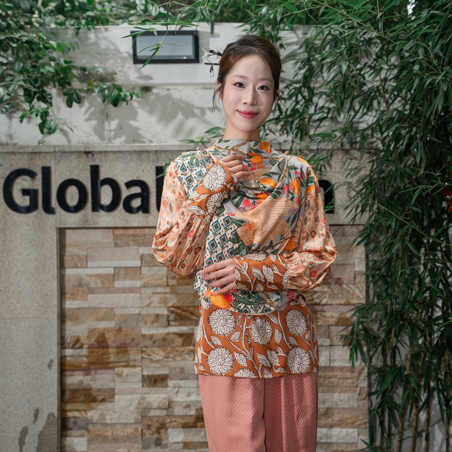 唐新坊2025初秋新款印花真丝衬衫套装气质名媛女士精品