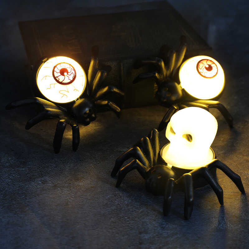 万圣节发光蜘蛛背爆眼球灯