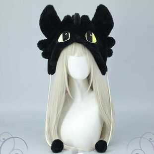 动漫周边兽耳帽子喵喵可爱毛绒帽子保暖百搭系带护耳帽潮流帽子