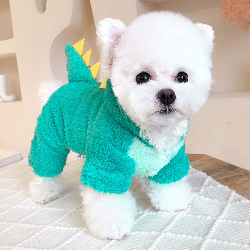 可爱恐龙四脚衣宠物狗狗衣服冬季