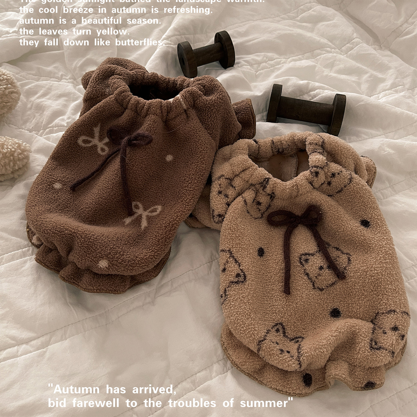 【狗狗秋冬美拉德印花绒衣】