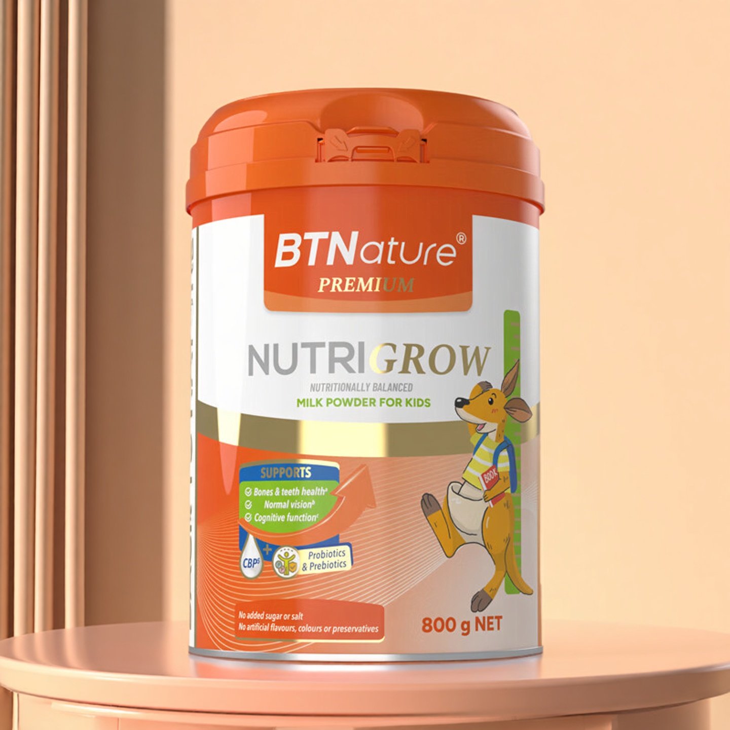 澳大利亚btnature贝特恩儿童牛奶粉高钙3-15岁学生青少年800g罐装