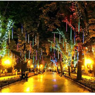 流星雨led灯七彩灯串灯满天星户外防水亮化挂树上装饰树灯过年彩