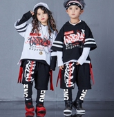 女男街舞嘻哈宽松服装 表演儿童hiphop潮宝走秀潮服架子鼓演出服