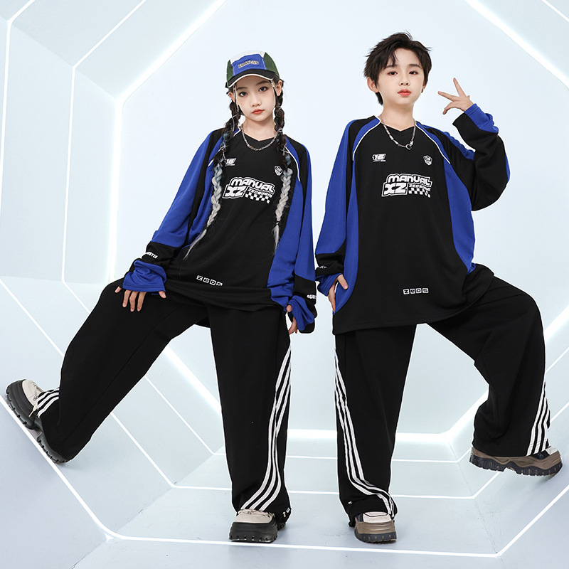 街舞少儿男孩潮服炸街六一演出服套装hiphop女爵士舞架子鼓表演服
