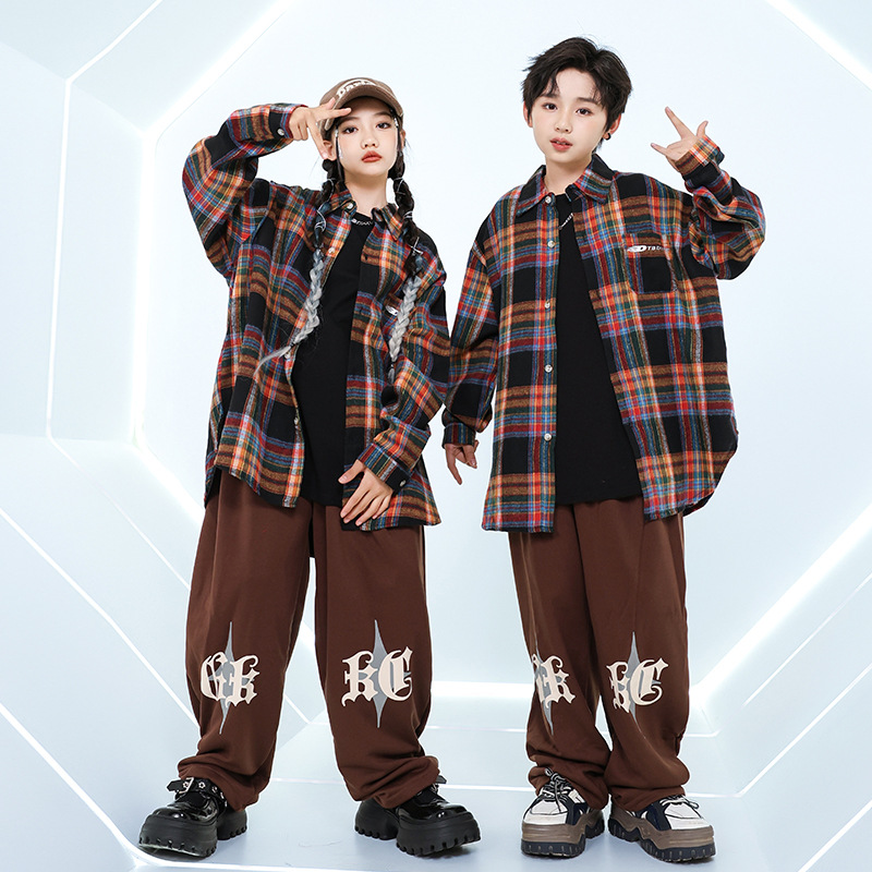 少儿街舞服装嘻哈风炸街hiphop架子鼓演出服jazz爵士舞女孩服装潮