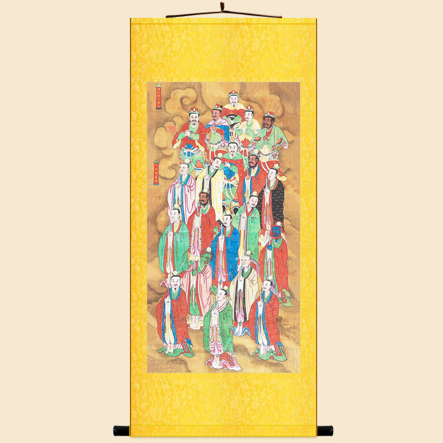 药叉诸众十四星宿真君神像画 明清古画版水陆画 绢布卷轴挂画定制