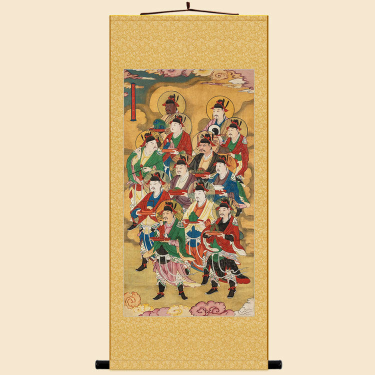 十二宫辰星君图 十二宫神画像 绢布材质神像画丝绸画卷轴挂画定制