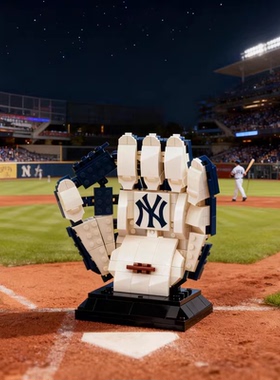 BF热门美国职业棒球球队棒球手套主题积木球迷拼图摆件