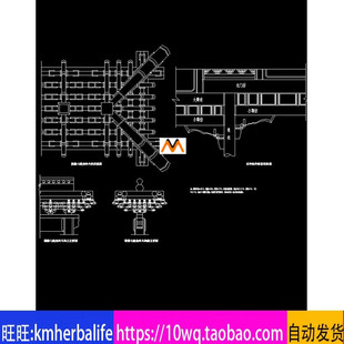 H113清代木结构七踩斗拱CAD施工图木牌坊牌楼施工图纸CAD图纸
