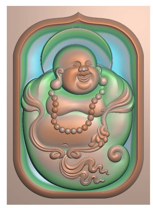 弥勒 玉雕牙雕木雕精雕图jdp浮雕图灰度图挂件牌子雕刻图