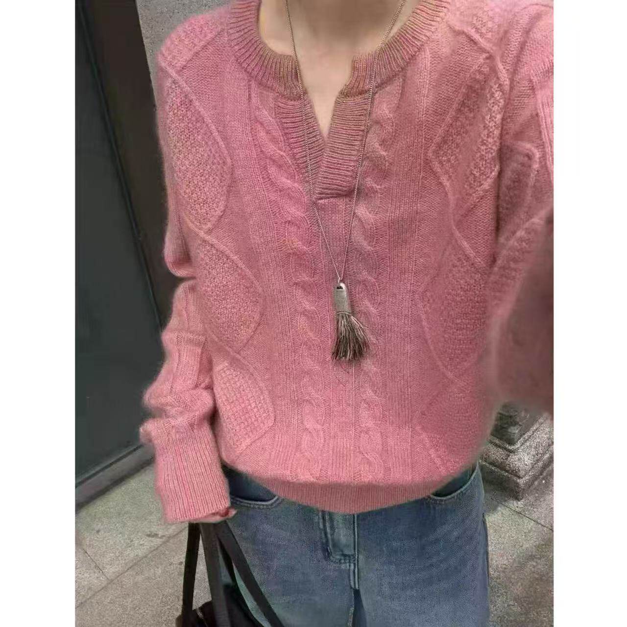 【珊瑚海】剪刀领麻花菱形冬季可内搭气质针织套头毛衣2563,女装/女士精品,短外套,淘宝优惠券,粉丝福利购,淘宝优惠卷