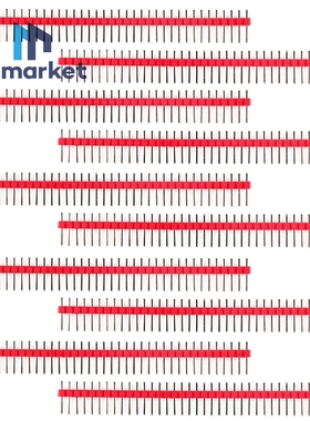 10条 1X40P 红色 单排排针 2.54MM间距 普通单排插针