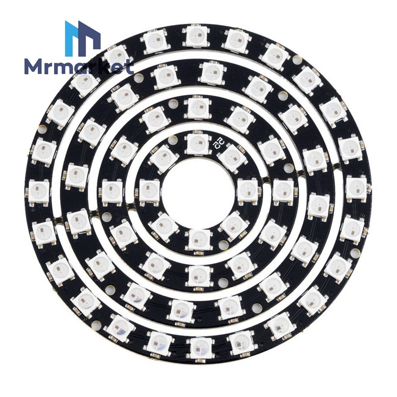 60位 WS2812 5050 RGB LED 内置全彩驱动彩灯开发板 四合一灯板