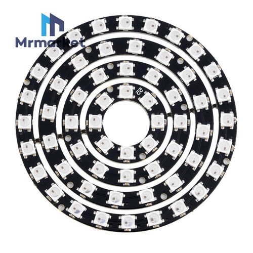 60位 WS2812 5050 RGB LED 内置全彩驱动彩灯开发板 四合一灯板