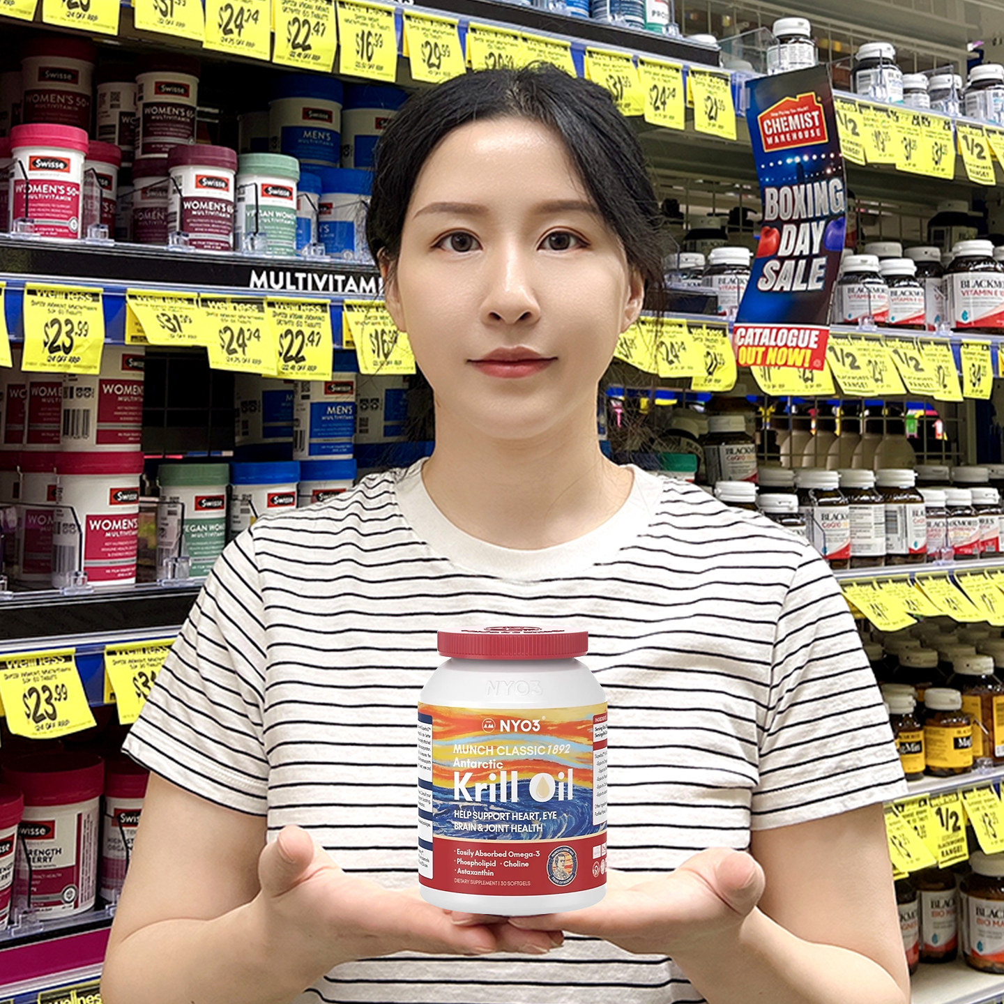 NYO3挪威进口纯南极磷虾油蒙克纪念版30粒磷脂深海鱼油升级omega3