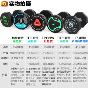 哑铃套装组合健身房专用器材商用固定全套男士家用包胶纯钢亚铃