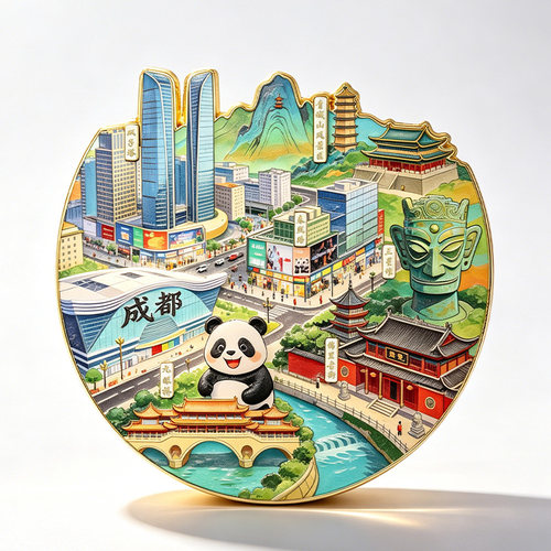 成都3D金属浮雕旅游冰箱贴
