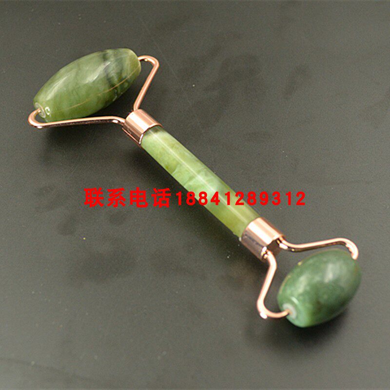 玉石岫玉美容器面部脸部按摩滚轮手持玉推按摩器材