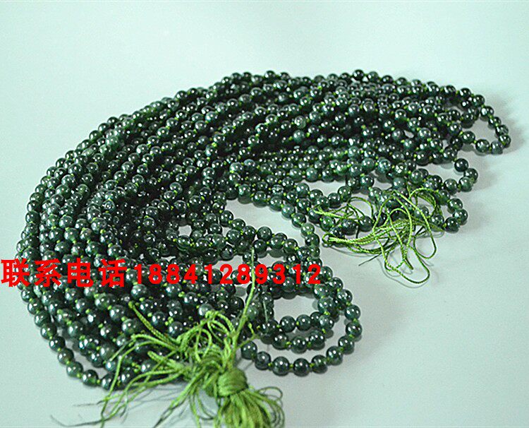 JADE MENS AND WOMENS NECKLACE PENDANT LANYARD XIUYU LONG SPINACH GREEN PENDANT ROPE BEADS 6MM NECKLACE PENDANT LANYARD