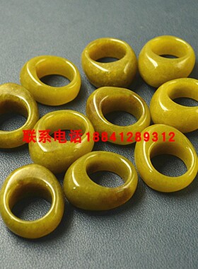 玉石岫玉保健按摩穴位指环戒指