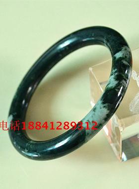 玉飘花高端细圆条女士玉石手镯