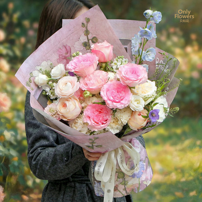 【美眷】莫里斯油画风花园玫瑰大飞燕鲜花生日纪念日女友同城速递