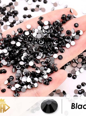 玻璃平底钻黑色大王扇闪钻电镀水钻diy配饰美甲钻SS3-SS34贴钻
