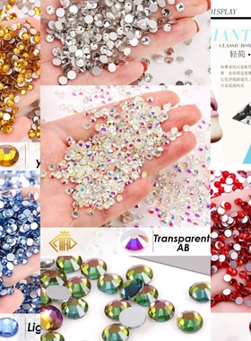 玻璃平底钻1440颗 ss10指甲钻电镀水钻diy配饰美甲钻饰品配件贴钻