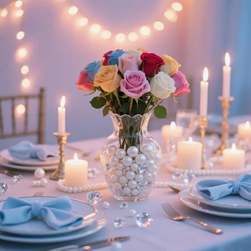 跨境新款珍珠加钻桌面花瓶填充物桌面摆饰化妆品礼盒配件diy材料,节庆用品/礼品,婚房装扮用品,淘宝优惠券,粉丝福利购,淘宝优惠卷