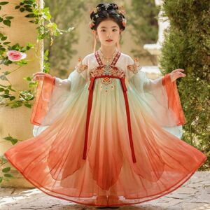 汉服女童2026秋装中国风唐装儿童装古风古装连衣裙子唐制公主裙