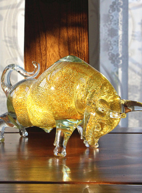 华尔街牛琉璃生肖牛手工艺办公室