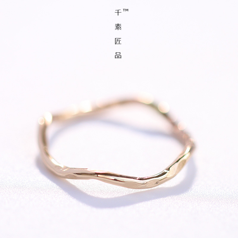14k波浪树枝金色食指闺蜜包金戒指(用68元券)
