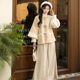 洛竹栗子明制方领套装改良宋裤2025新款汉服女秋冬国风汉元素