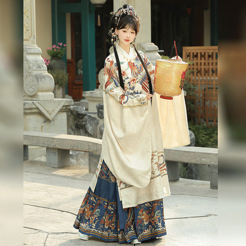 2026年新款原创凤隐汉服女明制正品长衫圆领袍马面裙重工印花秋冬,女装/女士精品,汉服套装,淘宝优惠券,粉丝福利购,淘宝优惠卷