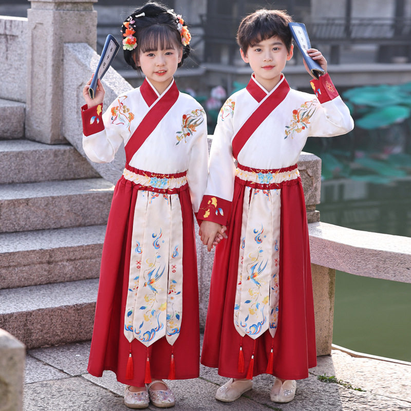 儿童古装汉服国学服装男童中秋中国风女童国庆小学生书童表演出服,童装/婴儿装/亲子装,汉服,淘宝优惠券,粉丝福利购,淘宝优惠卷
