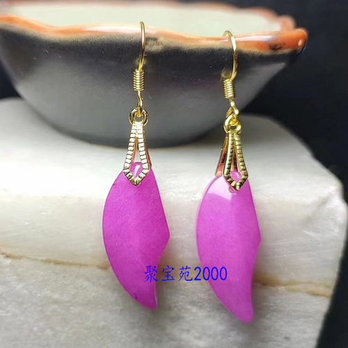 舒俱来樱花粉转运树叶玉耳环