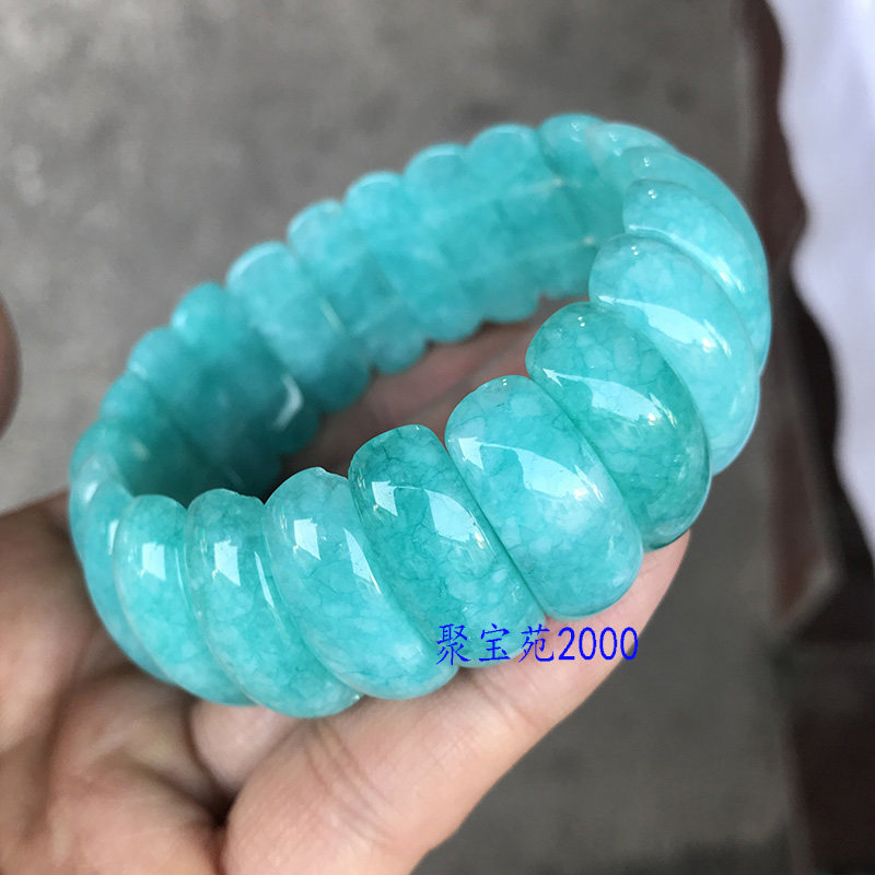 海蓝宝手链男女款情侣蓝宝石手串图片