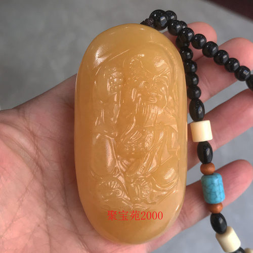 黄龙玉寿星手把件天然玉石寿星佬盘玩金丝玉黄玉寿星把玩件玉把件