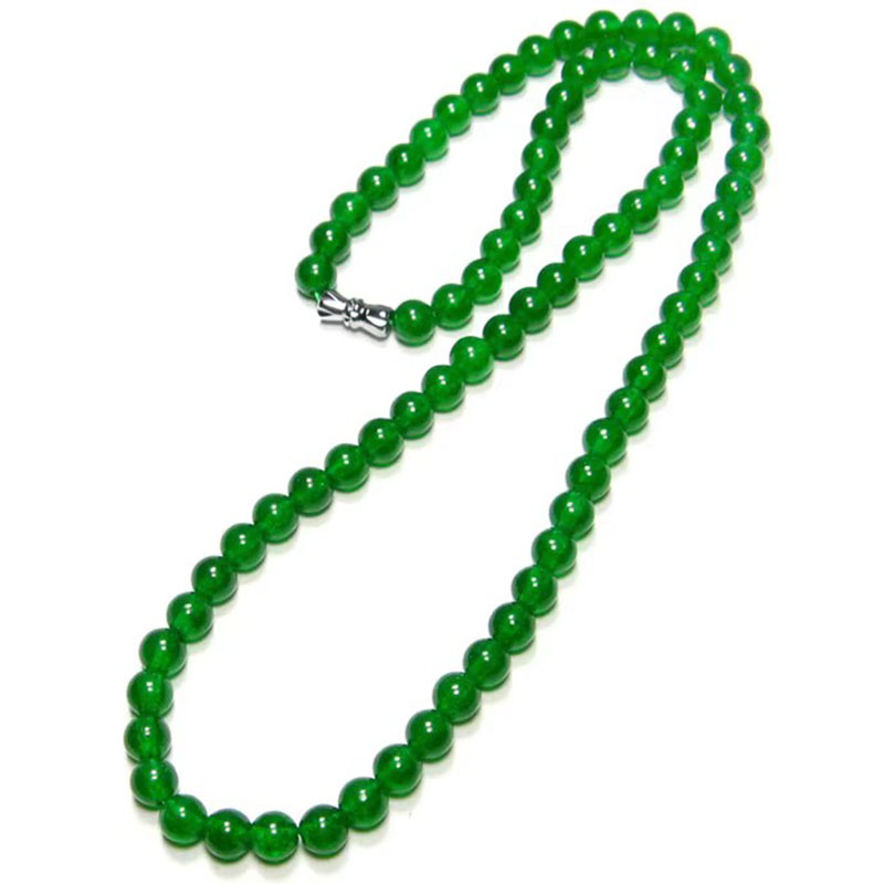 碧绿色玛瑙项链绿玉髓项链